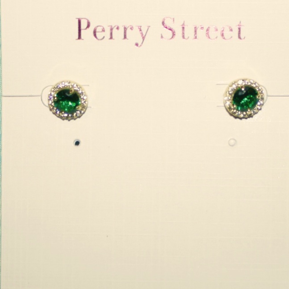 Emerald Stud Earrings by Perry Street